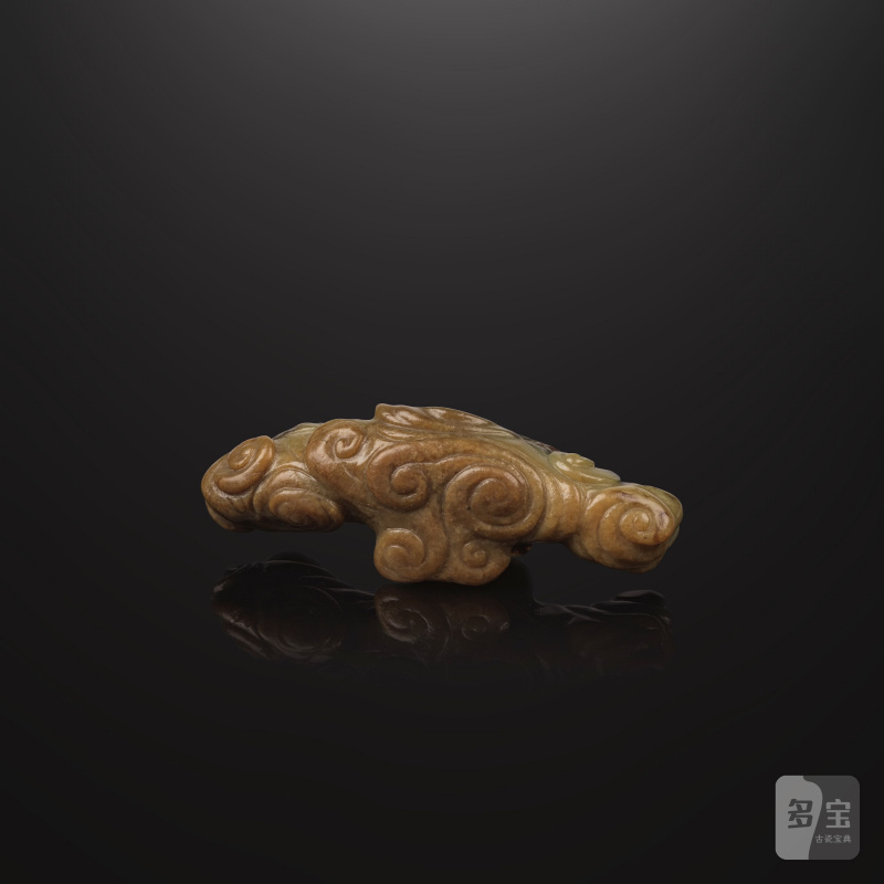 明 玉雲紋飾 | ORNAMENT EN JADE ROUILLE ET VERT SCULPTÉ - 图6